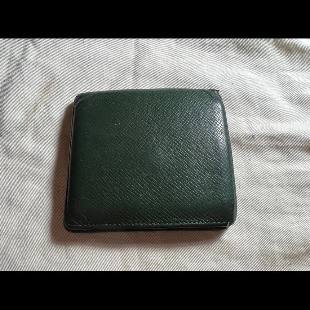 Authentic LOUIS VUITTON Paris Sea Green Taiga Leather Bifold Wallet FRANCE NR - Picture 1 of 8